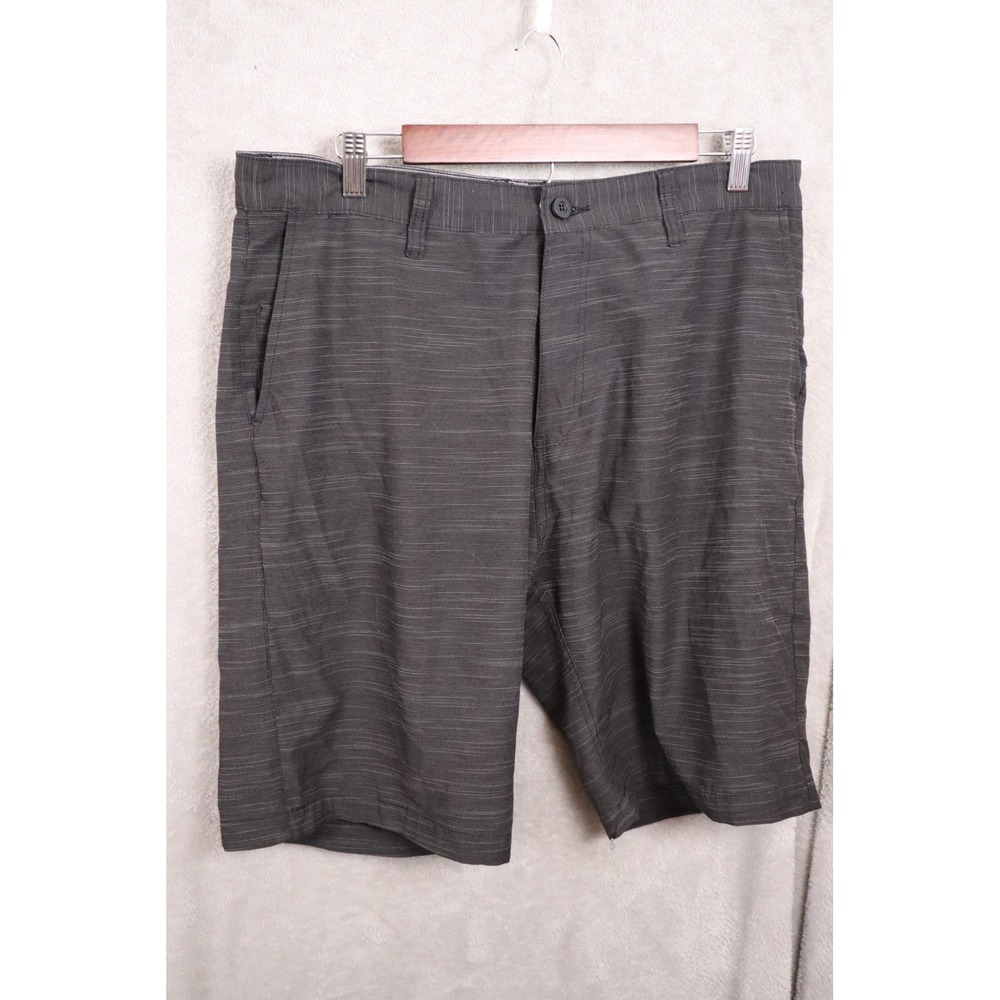 Burnside Mens Hybrid Shorts Charcoal Grey Micro Stripe Size 33 Quick Dry 951